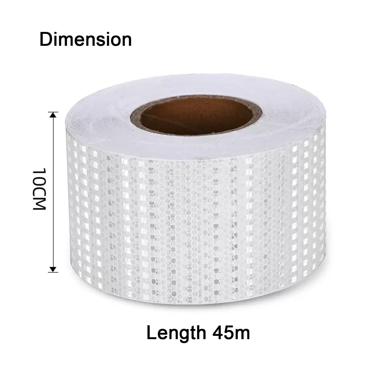 Cinta de señalización, Cinta adhesiva reflectante de visibilidad for exteriores, cinta advertencia for vehículos, remolques, barcos, señales, camiones, coches y yates, 10 cm x 45 metros(White)