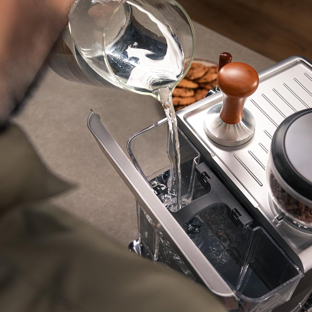 Cecotec Macchina Espresso Barista Power Espresso 20 Barista Steel & Grind. 2200W, 20Bar, Macinacaffè Conico, 2.1L Serbatoio Acqua, 180g Caffè, 30 Livelli, Thermoblock, Doppio Braccio, Accessori