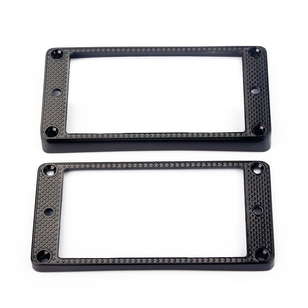 2 Anelli Per Pickup Humbucker Nero - Telaio Inferiore Curvo Per Chitarra LP Epiphone, Nuovi