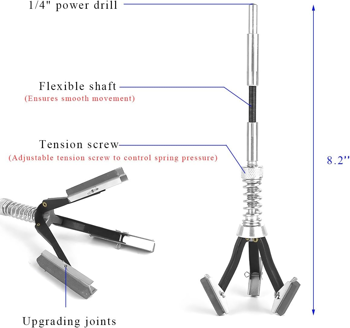 Engine Cylinder Hone Tool, 1" to 2-1/2" Diameter 3 Stones Engine Cylinder Hone Tool with 220 Grit, Adjustable Deglazer Engine Cylinder Honing Tool for Grinding Holes