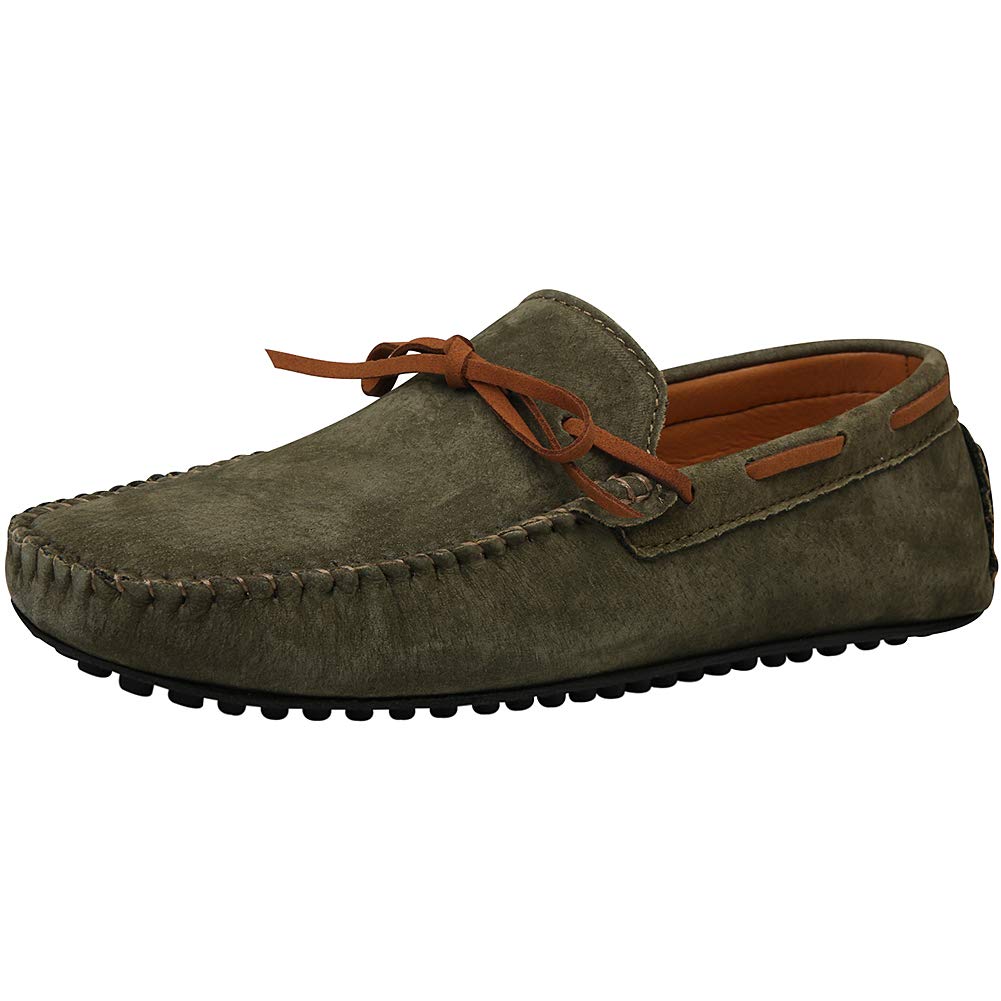 Uomo Pelle Scamosciata Fatto a Mano Confortevole Tappeto Pantofole Antiscivolo Scarpe da Barca Casuale Mocassini Piatti