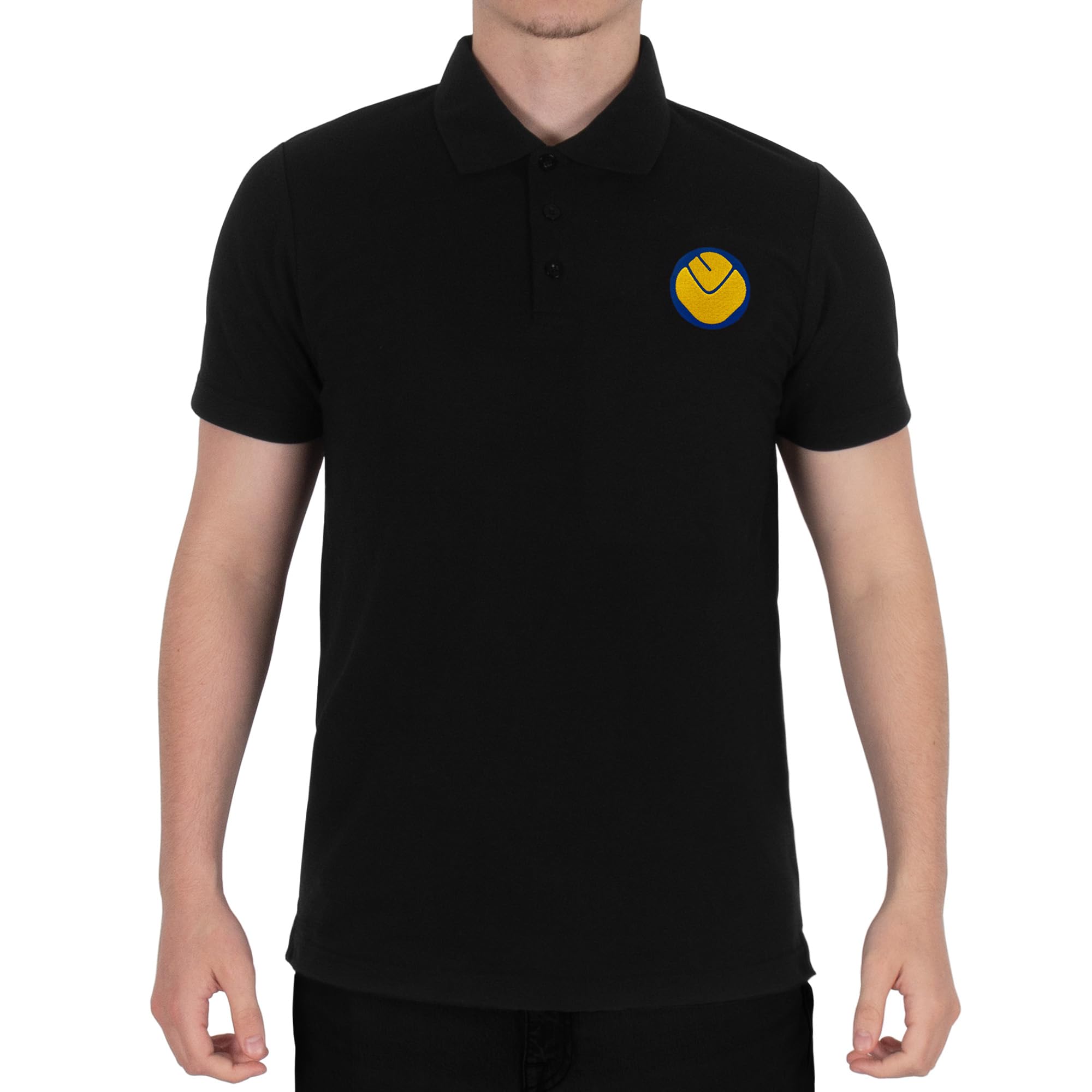 fan originals Leeds Polo Shirt Adults Black Smiley XL