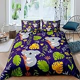 Erosebridal Koala Comforter Cover, Sleeping On The Trunk Tropical Palm Leaf Australia Wild Animal...