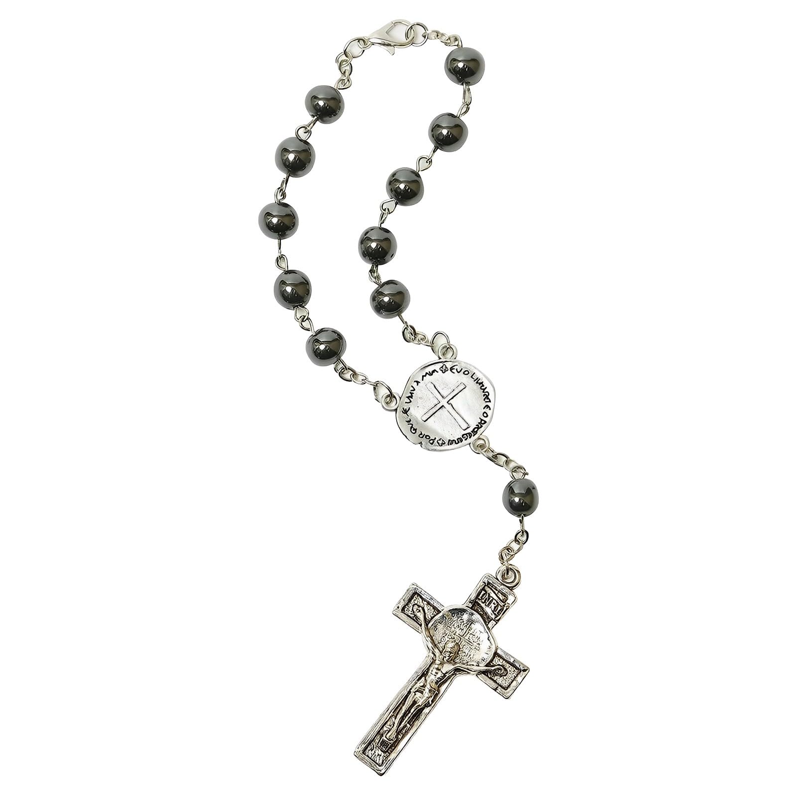 Decade Auto Rosary for Rear View Mirror, Catholic Bracelet Religious Gift
