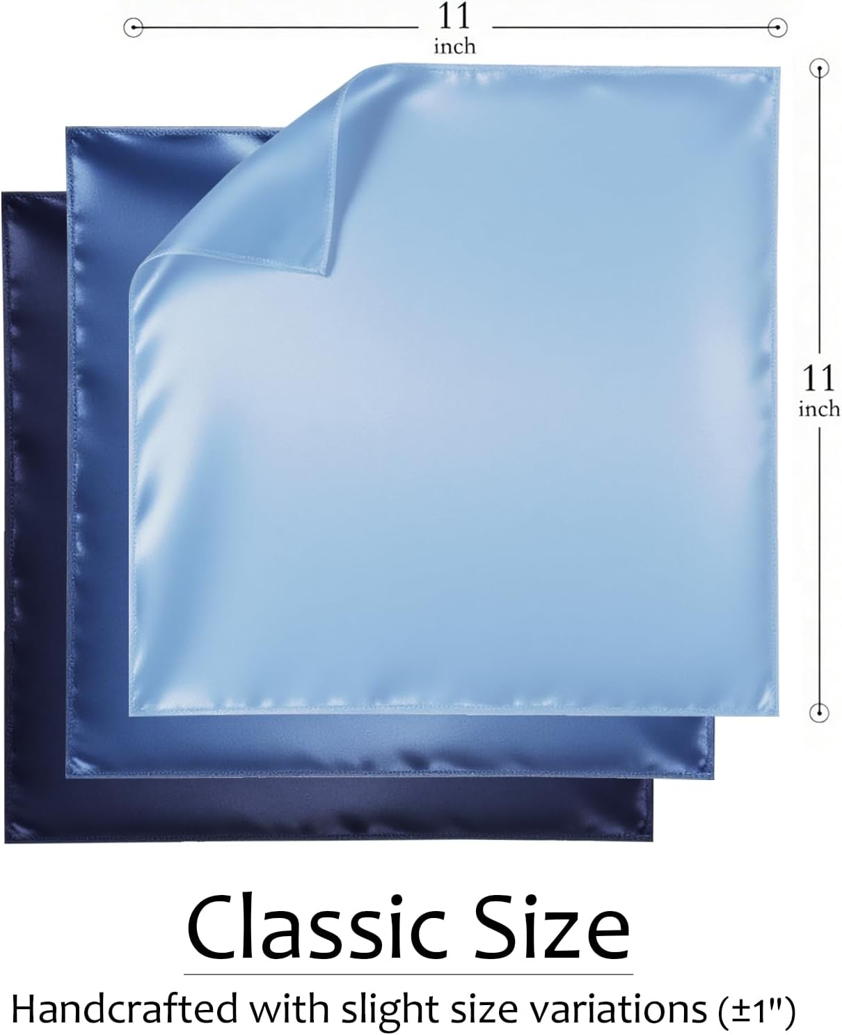 MANSPHIL 100% Real Mulberry Silk Pocket Square for Men, 11x11 Inch Solid Handkerchiefs, Multi Colors - Image 5