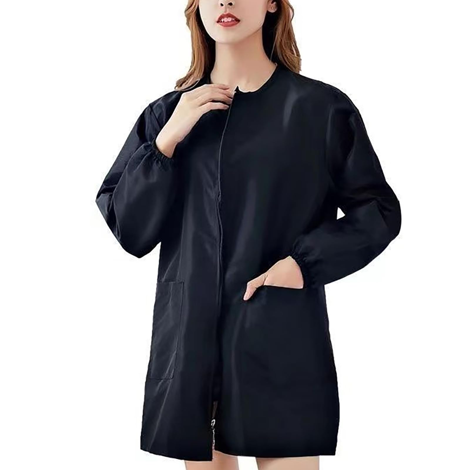 Tablier De Coiffure Anti-poils Manteau Travail À Manches Courtes/longues Avec Poche Pour Salons Et Animaleries Manteau Travail Coiffure Blouse Coiffeur