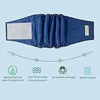 Vista 3 de Pañales reutilizables para perros machos de alta absorción, bandas lavables para el vientre para perros machos, paquete de 5