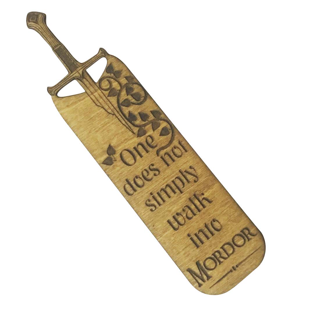 Cornish WhispersLord of the Rings Wooden Bookmark - One does not simply walk into Mordor Movie quote