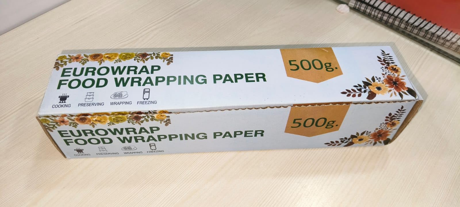 EUROWRAP Food Wrapping Paper 500g – Butter Paper Roll, Greaseproof ...
