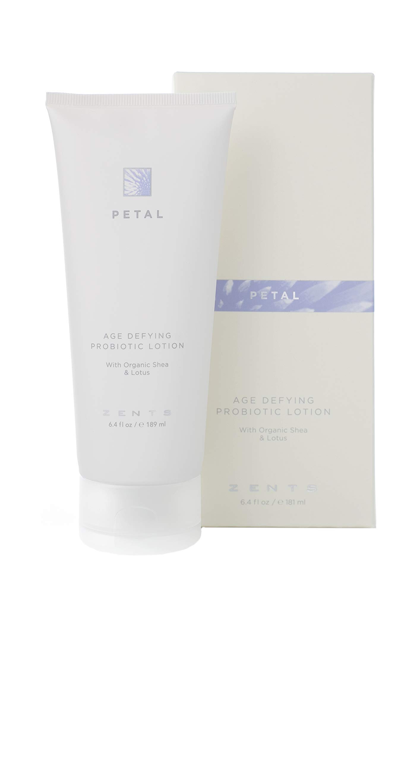 ZentsAge Defying Probiotic Body and Hand Lotion with Organic Shea Butter and Vitamin E, Moisturize and Restore Skin 6.4 fl oz/181 ml (Petal)
