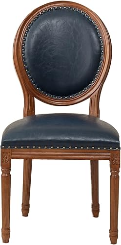 Miniatura 39 de JKGHK - Sillas de comedor, sillas de cocina de madera, silla lateral tapizada de cuero para habitación con respaldo redondo, juego de sillas de sala