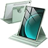 JETech Rotating Case for Samsung Galaxy Tab S10 Lite / S10 FE / S9 FE 10.9-Inch / S9 11-Inch with S Pen Holder, 360 Degree Rotation Protective Stand Cover Clear Back, Auto Wake/Sleep (Mint)