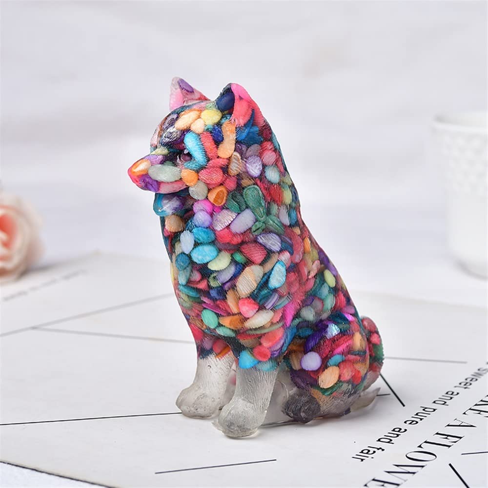 Amazon.co.jp: 天然水晶砂利シリカゲルカラフルな動物犬置物工芸品お