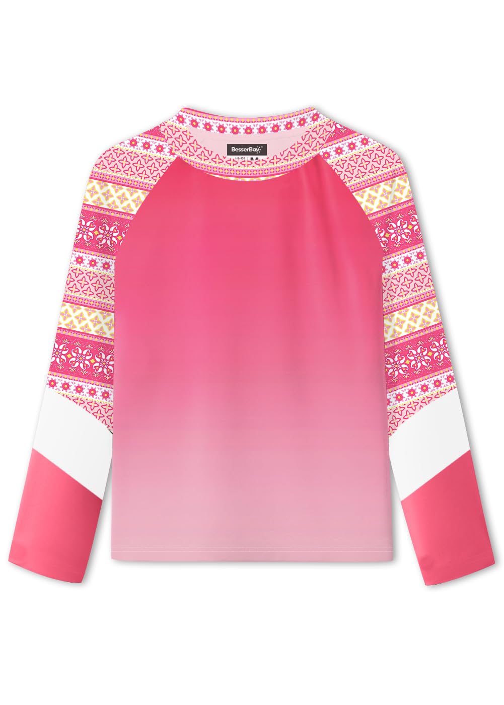 BesserBay Girls Rash Guard UPF 50+ Raglan Sleeve Swim Shirt 6-14 Years