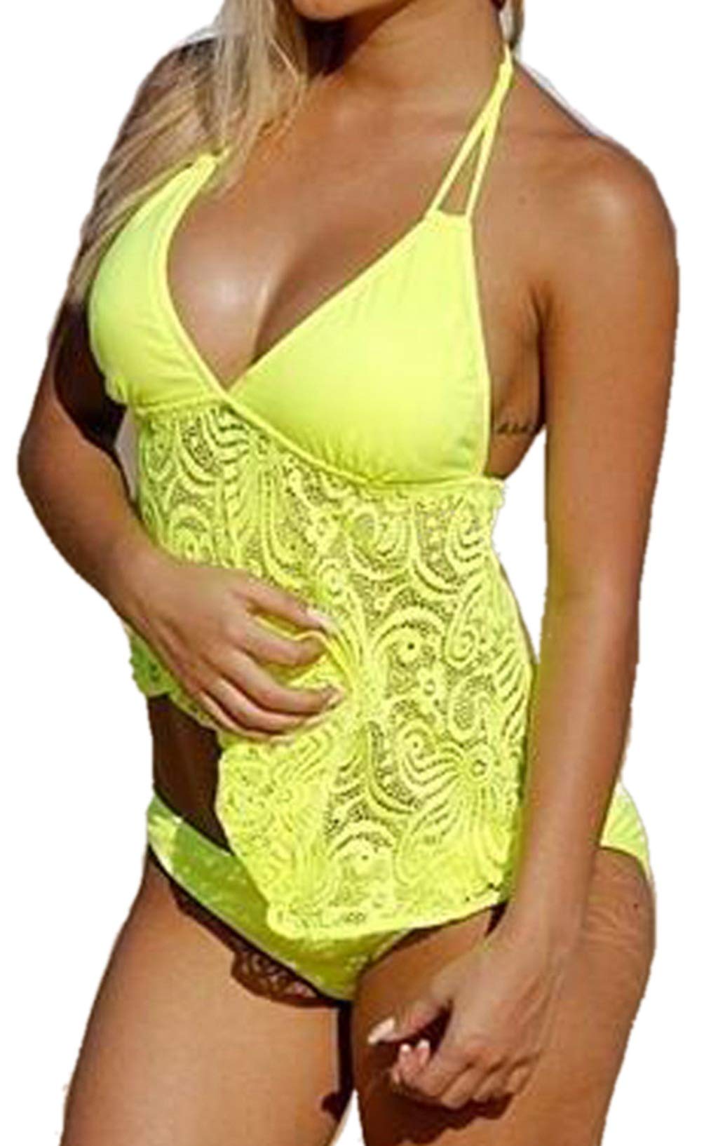 Amazon Swimsuit Mesh Pattern Split Swimsuit Women's Bikini Plus Fe lizer Plus Swimwear Bikini Manufacturers Low Pattern XXXL-image-16
