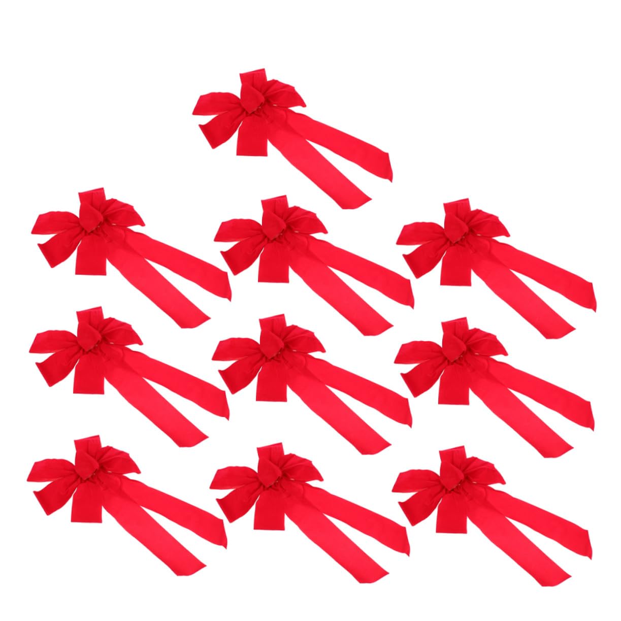 10 Piezas Lazo De Terciopelo Rojo Decoración Festiva para Árbol De Navidad Puerta Evento Hogar Exterior Elegante DIY