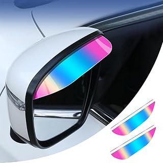 2 PCS Mirror Rain Visor Eyebrow,Car Rear View Mirror Rain Visor Guard,Side Mirror Visor Rain Guards,Mirror Rain Visor Smoke Guard,Water Proof Car Rear View Mirror Rain Cover(Showing Off Colour)