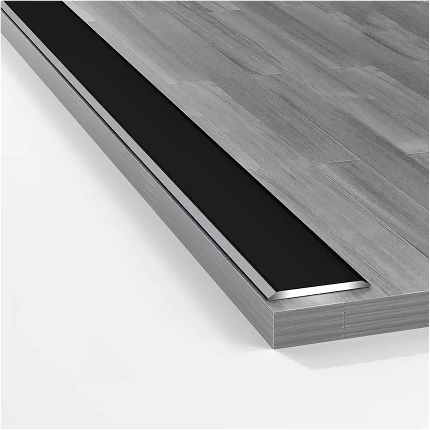 HAIXHX Flat Floor Transition Strip Aluminum，Cuttable Threshold Flooring