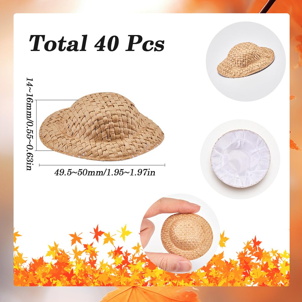 Cayway 30 stuks mini-pop, hoed, stro, mini-simulatiehoed, pop, doe-het-zelf, handwerk, decoratie