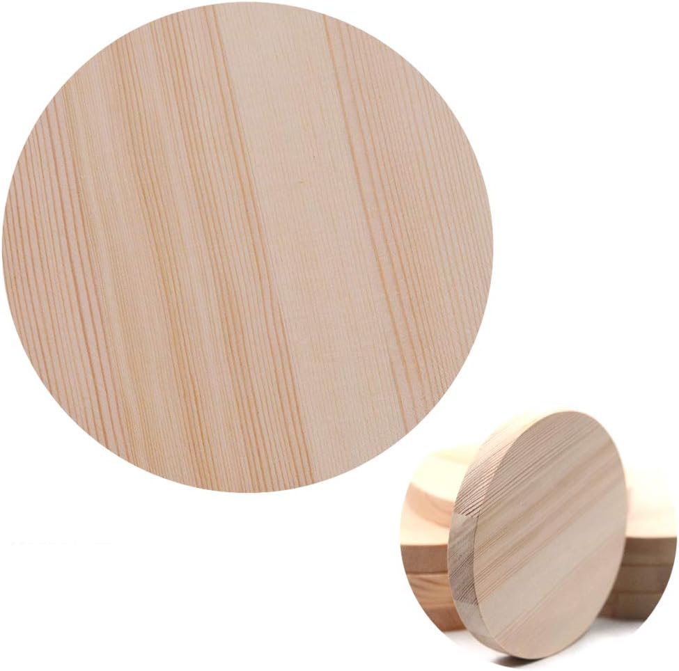 Kansoo5PCS 6"(15cm) Diameter and 0.63"(1.6cm) Thick Natural Wooden Circle Cutouts Unfinished Round Wood