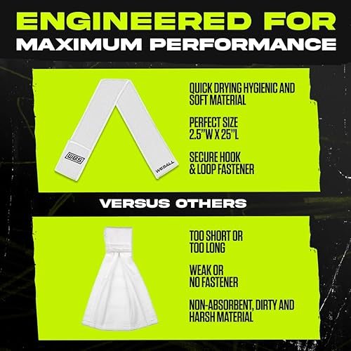 Miniatura 5 de We Ball Sports Streamer - Toalla deportiva con cierre de velcro para limpiar visera y guantes de fútbol (blanco)