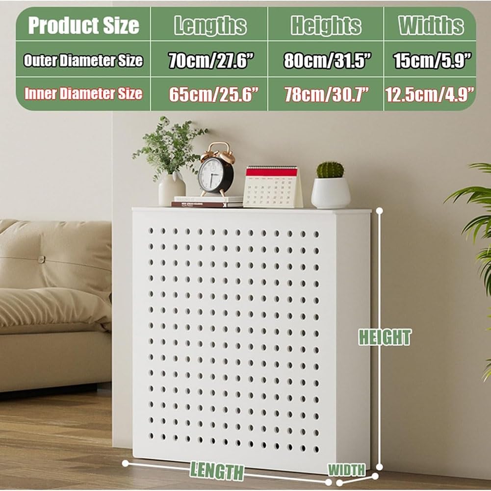 Weiß Heizkörperabdeckung Heizkörperverkleidung Heizungsverkleidung Heizungsabdeckung für Eingangsbereich, Wohnzimmer, Wohnmöbel(70x80x15cm)