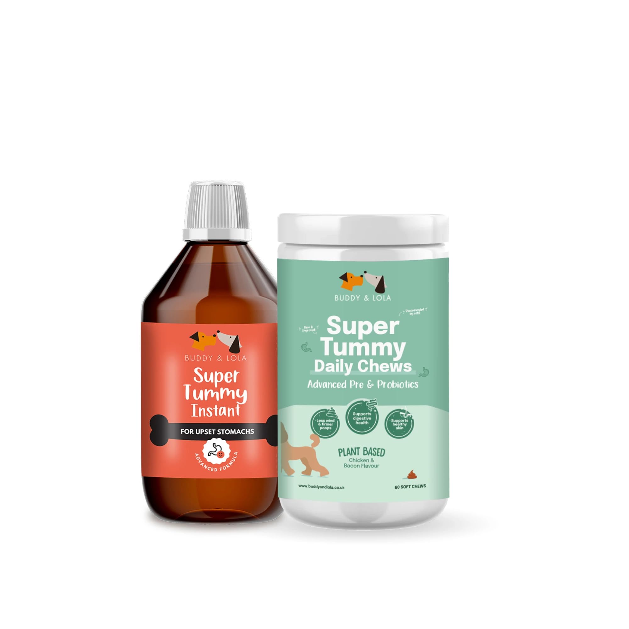 Buddy & Lola Digestion Bundle, Fast-Acting Dog Diarrhea Treatment with Electrolytes, 20 Servings