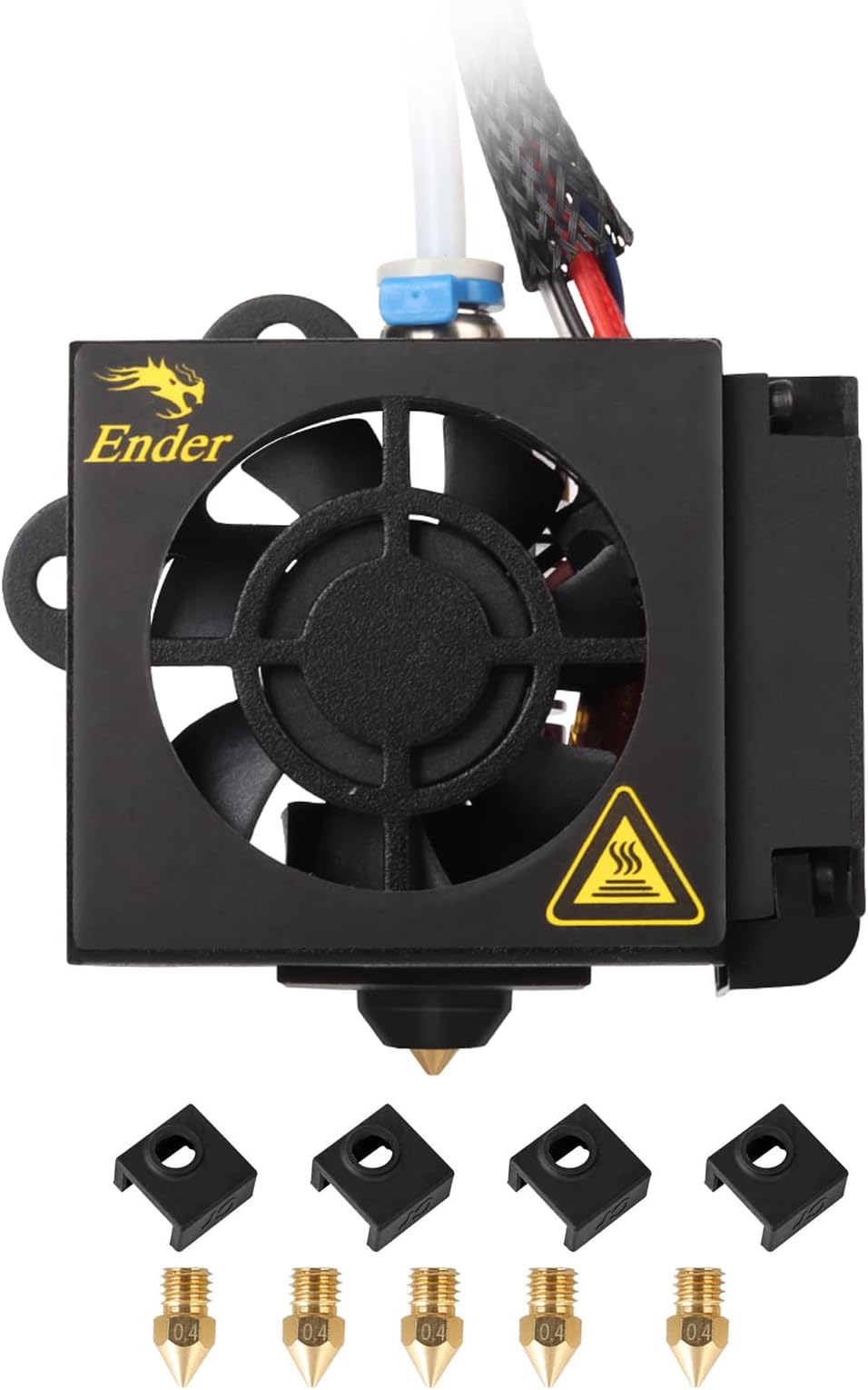 Creality Ender 5 Plus Full Hotend Kit, Original Fully Assembled Extruder MK8 Hot End Kit with Aluminum Heating Block 0.4mm Nozzle Teflon Tube for 3D Printer Ender-5 Plus/Ender 5 Pro/Ender 5