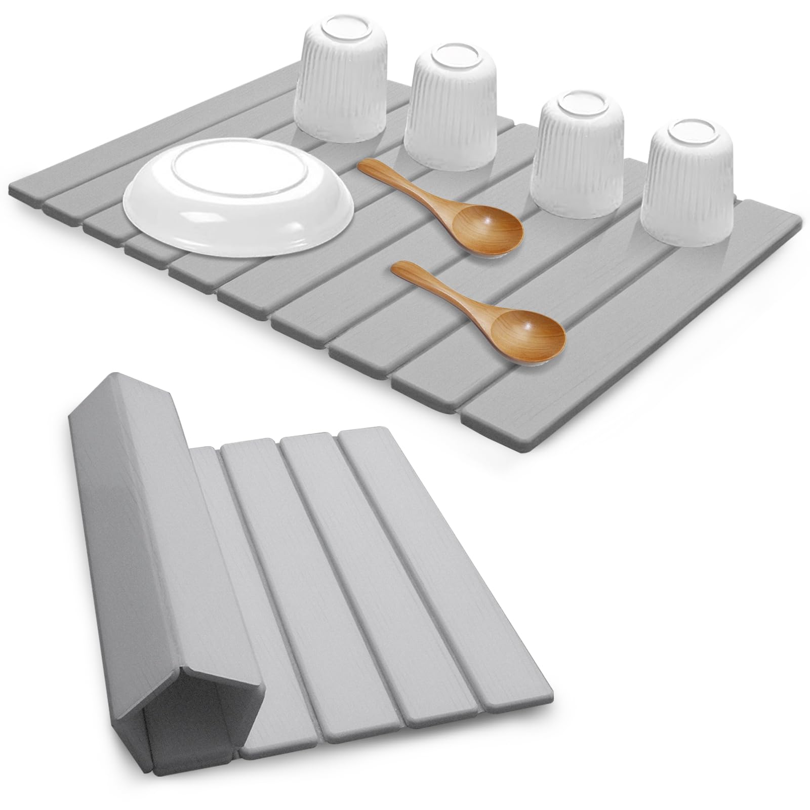 Tapis de séchage rapide en terre de diatomée absorbant et pliable pour la cuisine