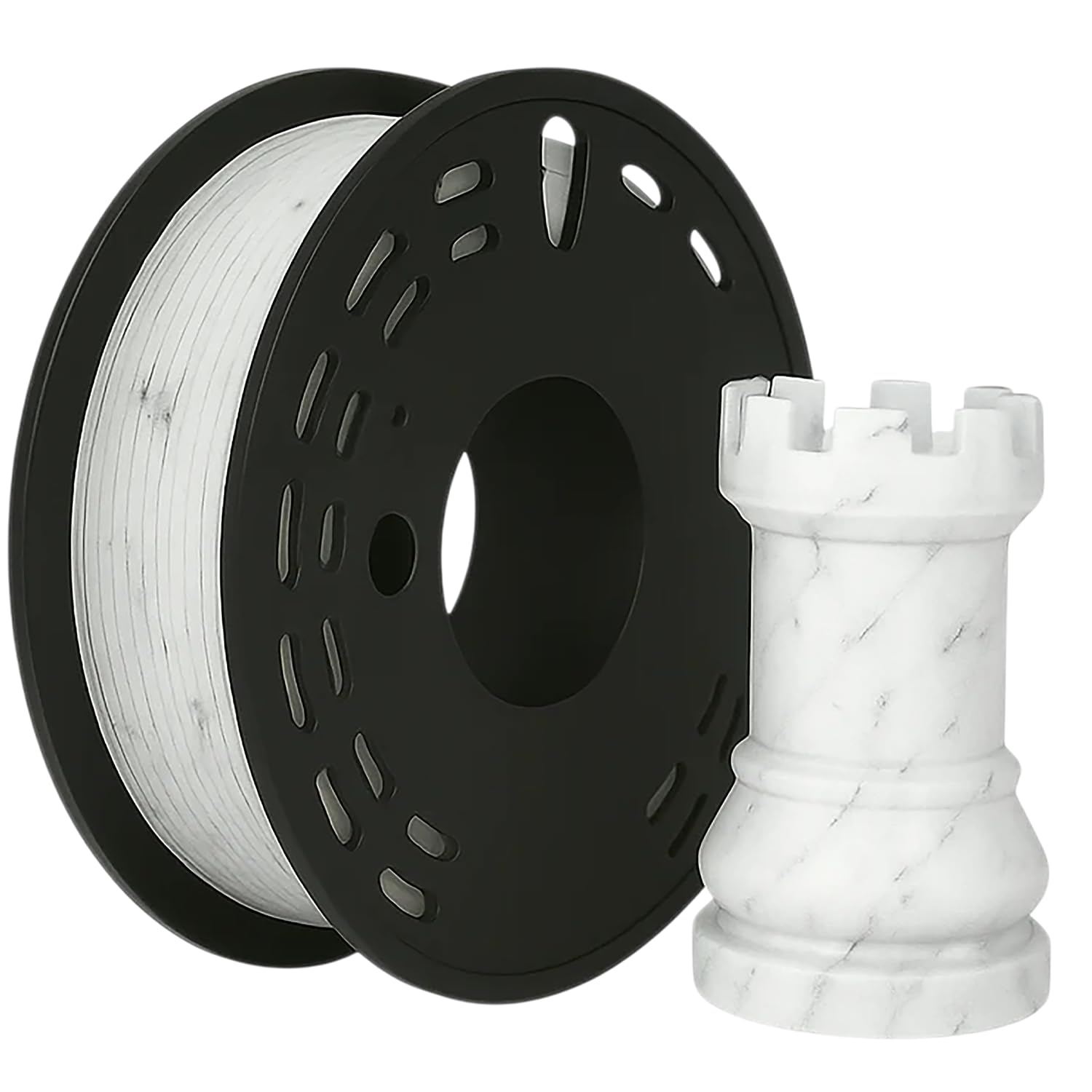 PLA PRO + 3D Printer Filament Roll, 1kg Net Weight, Great Flexibility, Eco-Friendly, High Rigidity, Biodegradable, Low Warping Output, 1.75mm Diameter, Ideal for DIY Makers (Marble)-image-11