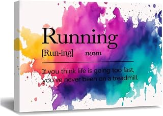 Glohox Running Noun Definition Canvas Wall Art Decor for House Decor Custom Linguistics Quote Phrase Canvas Wall Art Quotes for Stairs Dorm Room Home Décor 10x8in