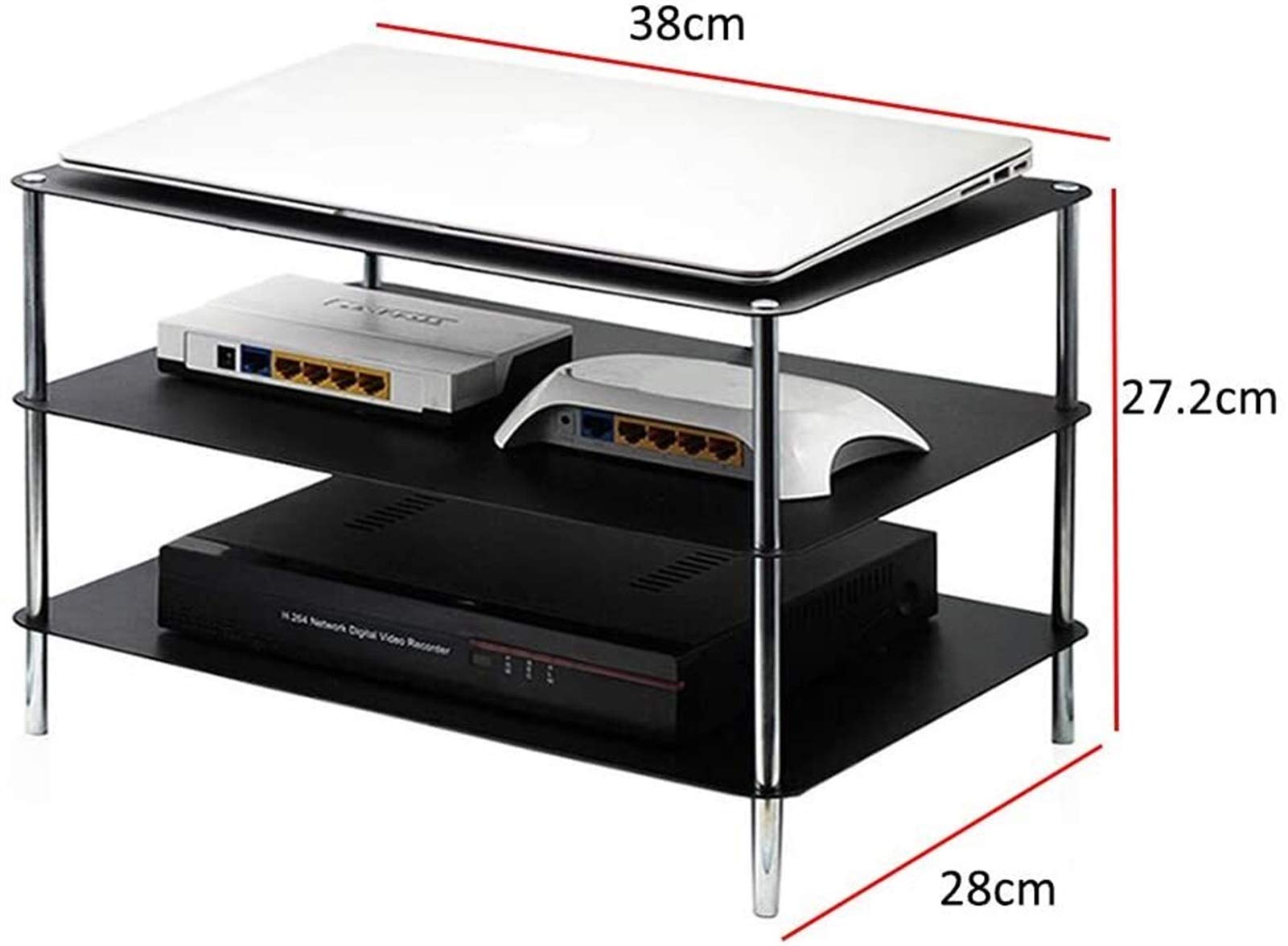 Amazon｜BECCYYLY ルーターラック メタルシェルフ ルーター 冷却ラック