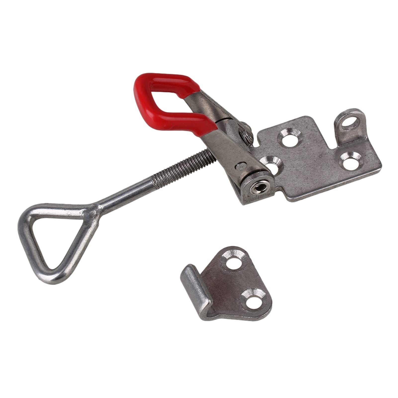 Yaoqijie - 2 piezas de acero inoxidable 304 ajustable cierre de palanca de 180 kg fuerza de sujeción para el hogar, caja de herramientas de metal, cierre de palanca con cierre duradero
