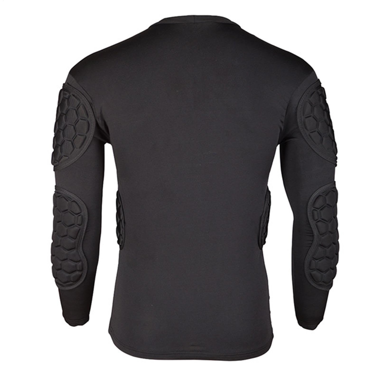Camicia imbottita per giovani – Maglia da portiere a maniche lunghe, camicia di compressione di protezione con torace, gomiti e spalline, ideale per l'allenamento di calcio, baske