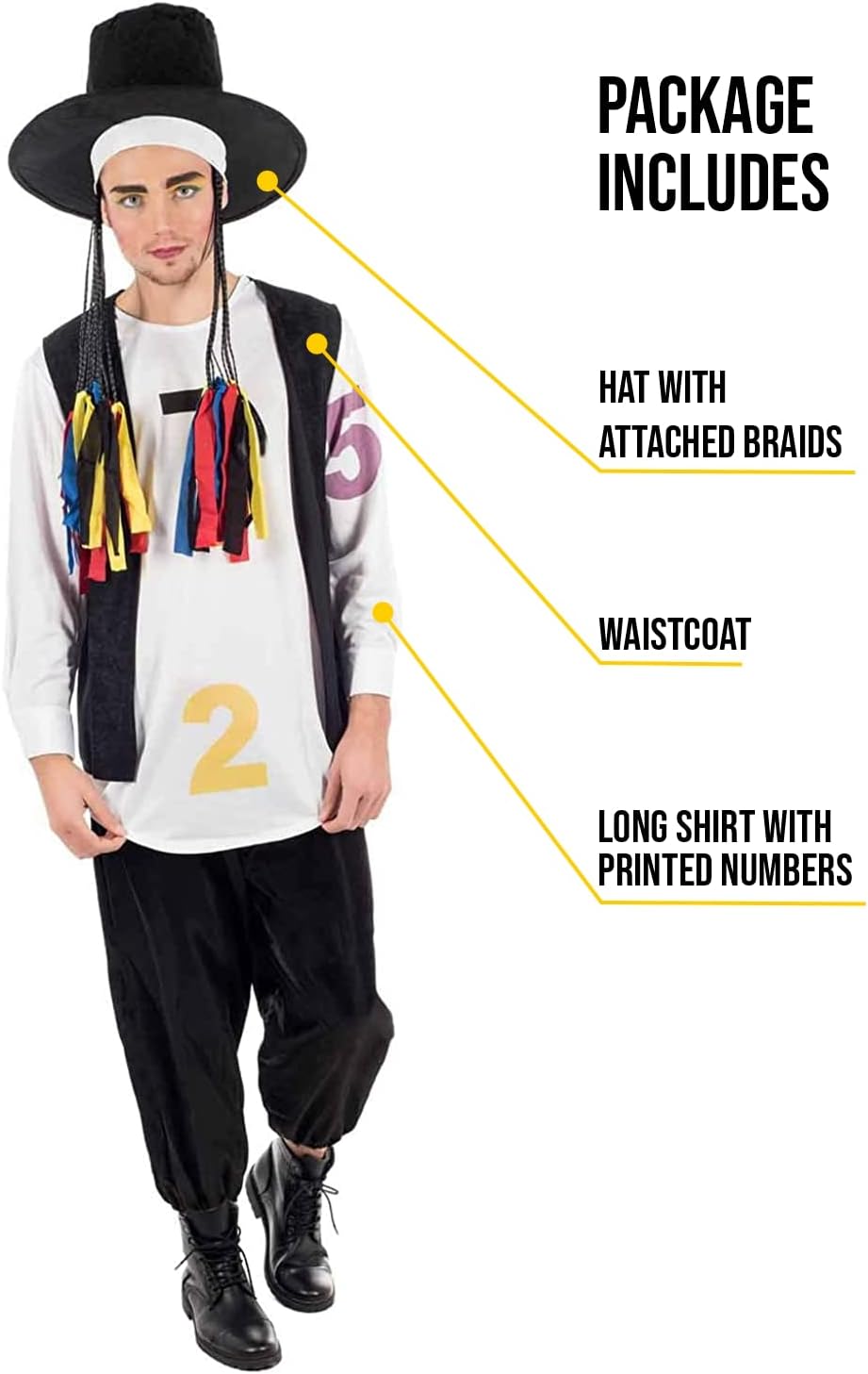 Morph Mens 1980s Pop Star Costume, 80s Pop Culture Costume, 80s Mens Costumes for Adults, Men 80s Outfits For Adults - Image 4