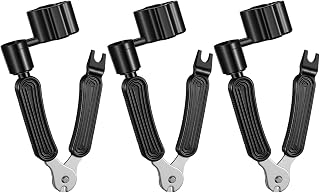 cobee 3 Pcs Guitar String Winder Cutter Pin Puller, 3 In 1 Multifunctional Guitar Maintenance Tool for Acoustic Electric Guitars Instrument Accessories (Black)