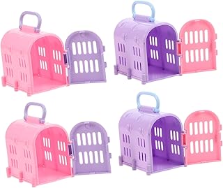 Abaodam 4 Stück Puppenhaus-Hundebox Katzen transportbox puppenhaus Haustier Miniatur-Reisekäfig für Haustiere Kleiner Hundetransporter Miniatur-Hundetransporter Plastik product image