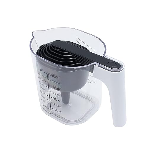 COOK WITH COLOR Measuring Cup Set 9 PC Nesting Stackable Liquid Measure Cup