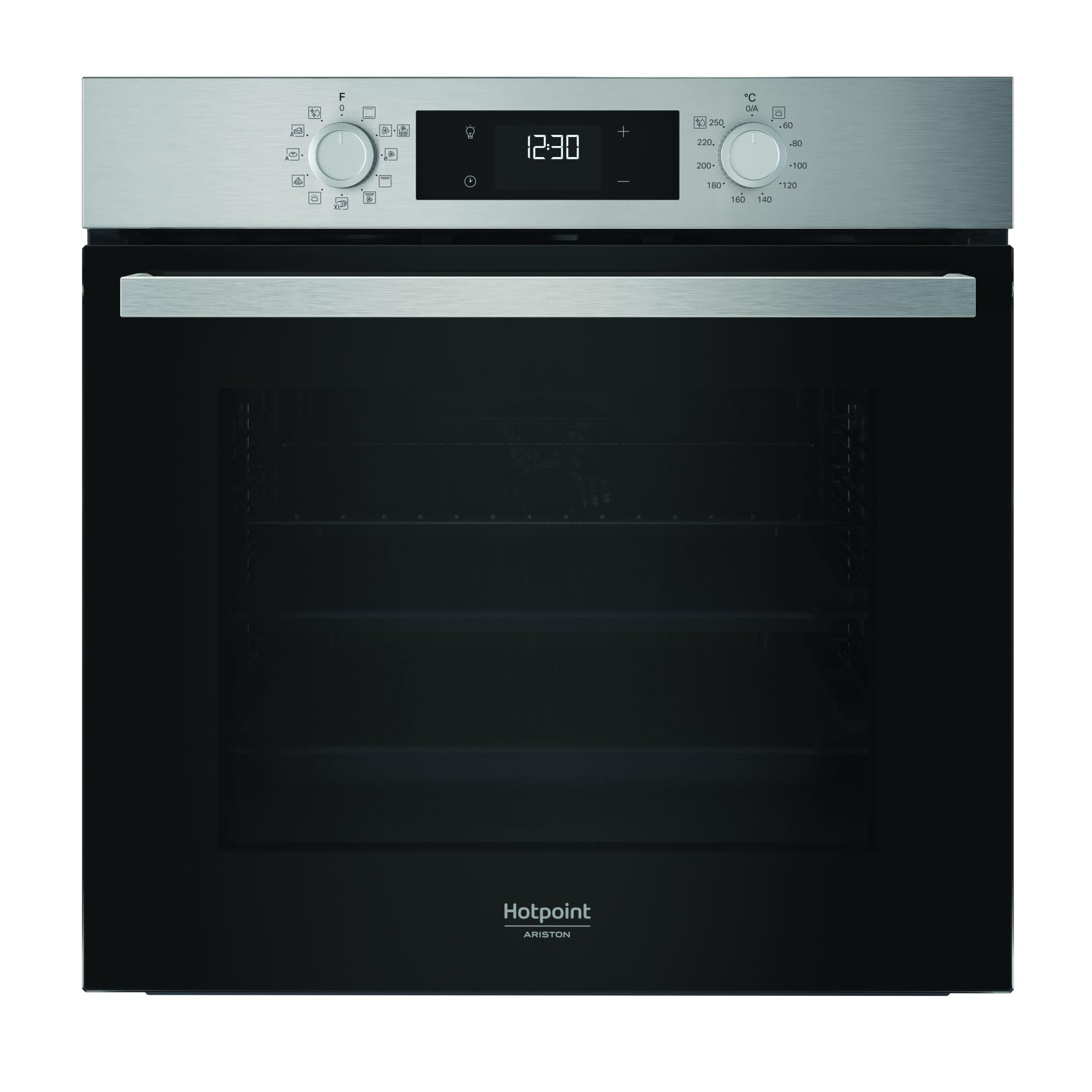 Hotpoint Ariston HAO3 K58H X 71 L Nero, Acciaio inox [Classe di efficienza energetica A+]