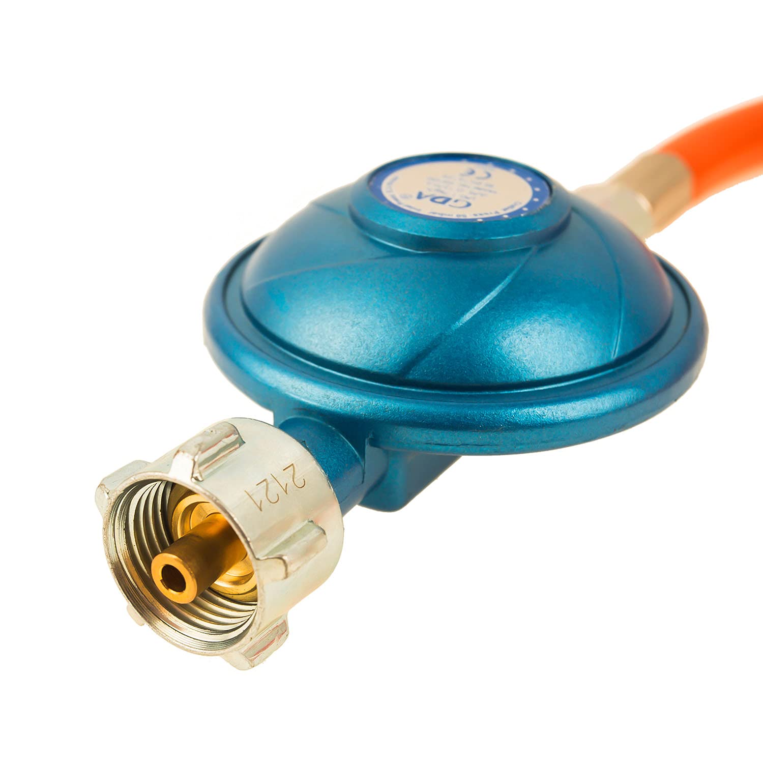 WELL GRILL Tubo del gas con riduttore di pressione, regolatore di pressione del gas 50 mbar + 1,5 m tubo del gas connettore a vite 1/4", filettatura sinistra, regolatore della pressione del gas