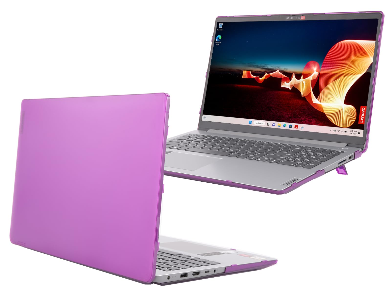 mCover Case Compatible ONLY for 2022-2024 15" Lenovo IdeaPad 1 Series (15ADA7 / 15AMN7 / 15ALC7 / 15IAU7 / 15IGL7 / 15IJL7 / 15IRU7) Windows Laptops (NOT Fitting Any Other Models)- Purple