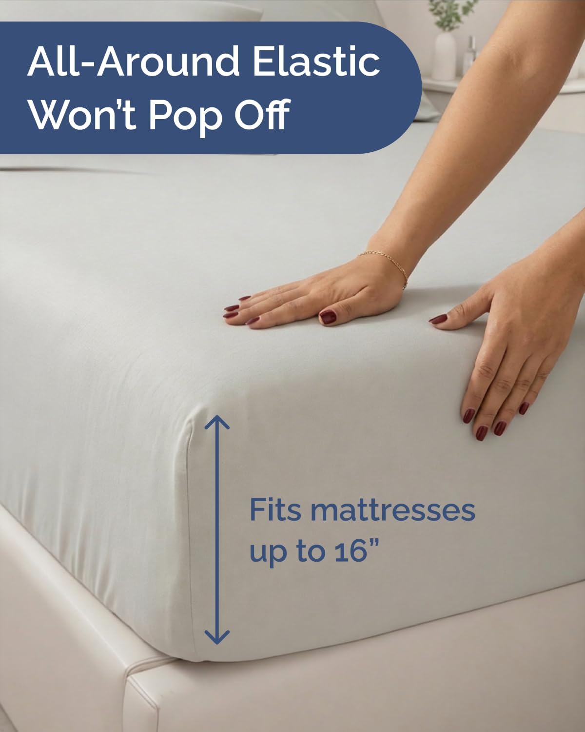 Cooling Sheets Set Queen Size - 4 Piece Summer Bed Sheets for Hot Sleepers - Cooling Bedding Set - Breathable & Lightweight - 1 Flat & 1 Fitted & 2 Pillowcases - Deep Pockets 8" to 16" - Light Grey"