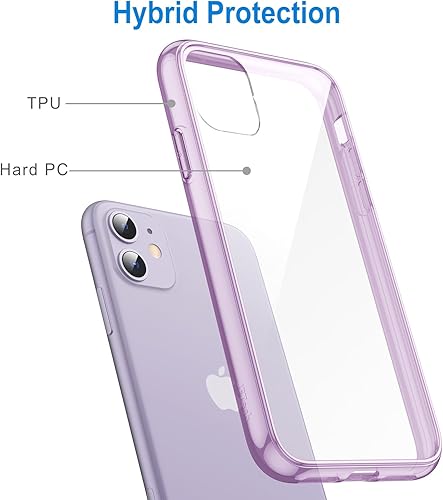 Miniatura 3 de JETech - Funda para iPhone 11 de 6.1 pulgadas, no se torna amarillenta, a prueba de golpes, con parte trasera transparente y antirayaduras (color