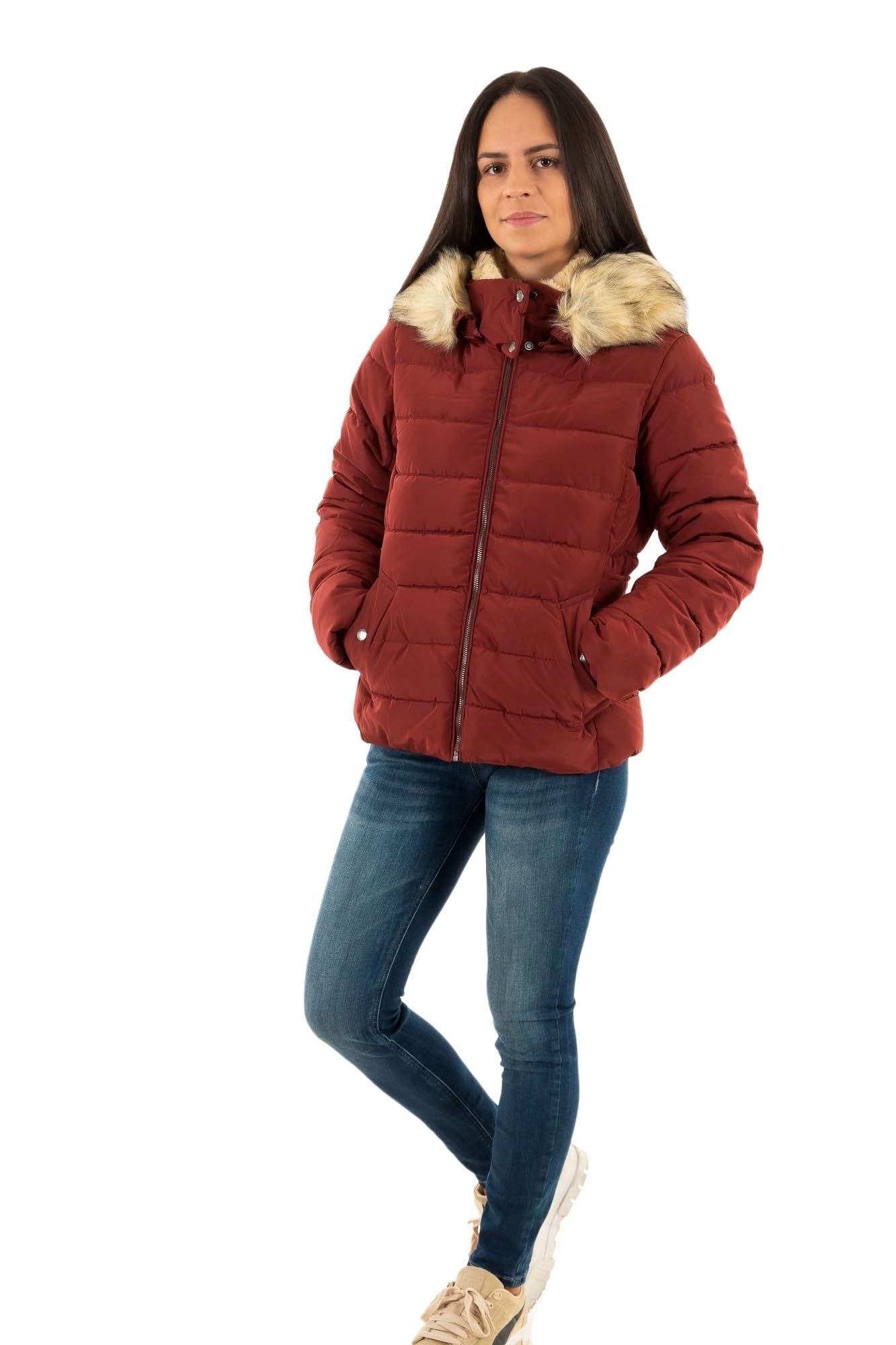 Onlnewcamilla Fur Hood Jacket Cc Otw Kadın Günlük Mont 15304767-BLACK Siyah