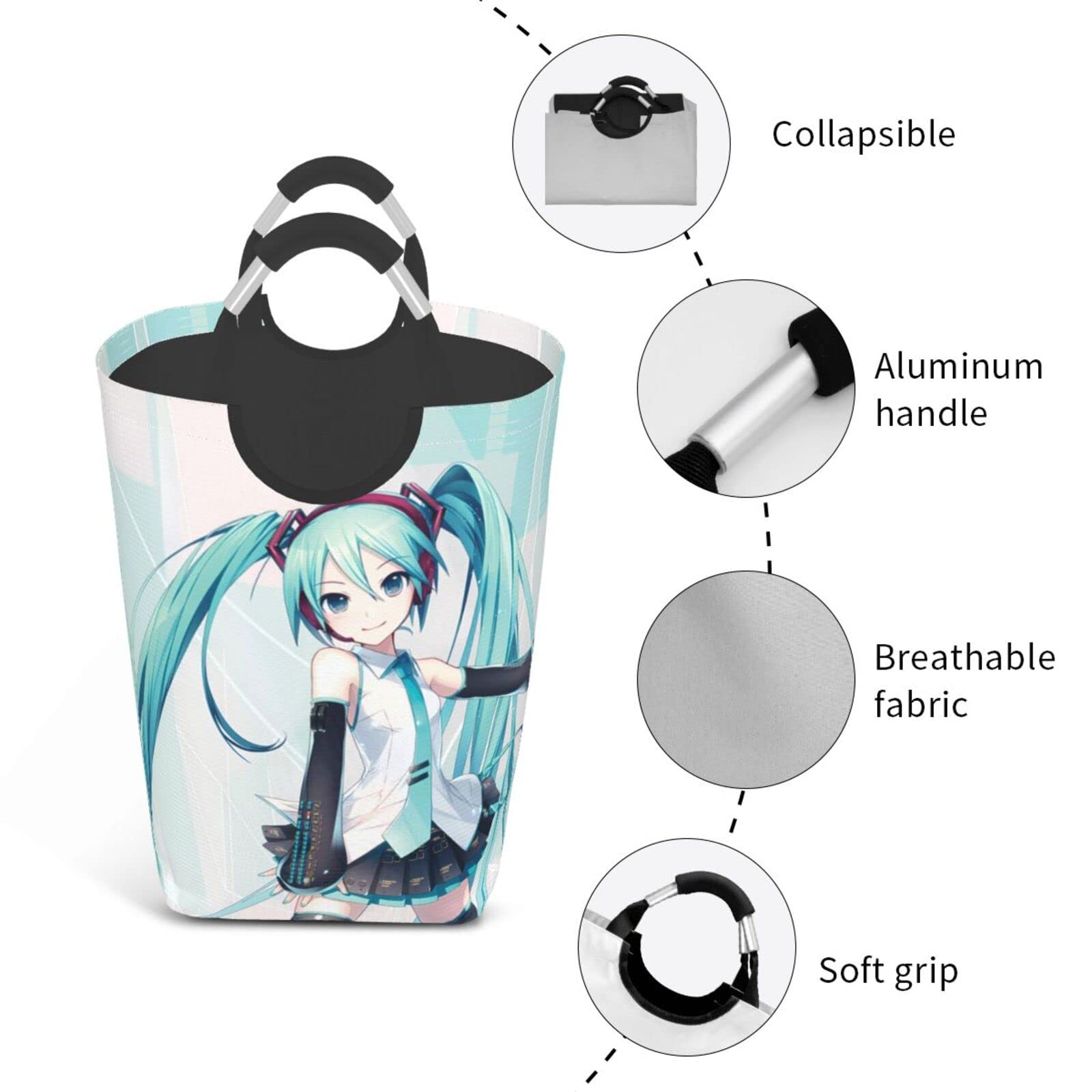 Amazon｜初音 ミク ランドリーバスケット大容量 洗濯かご 防水
