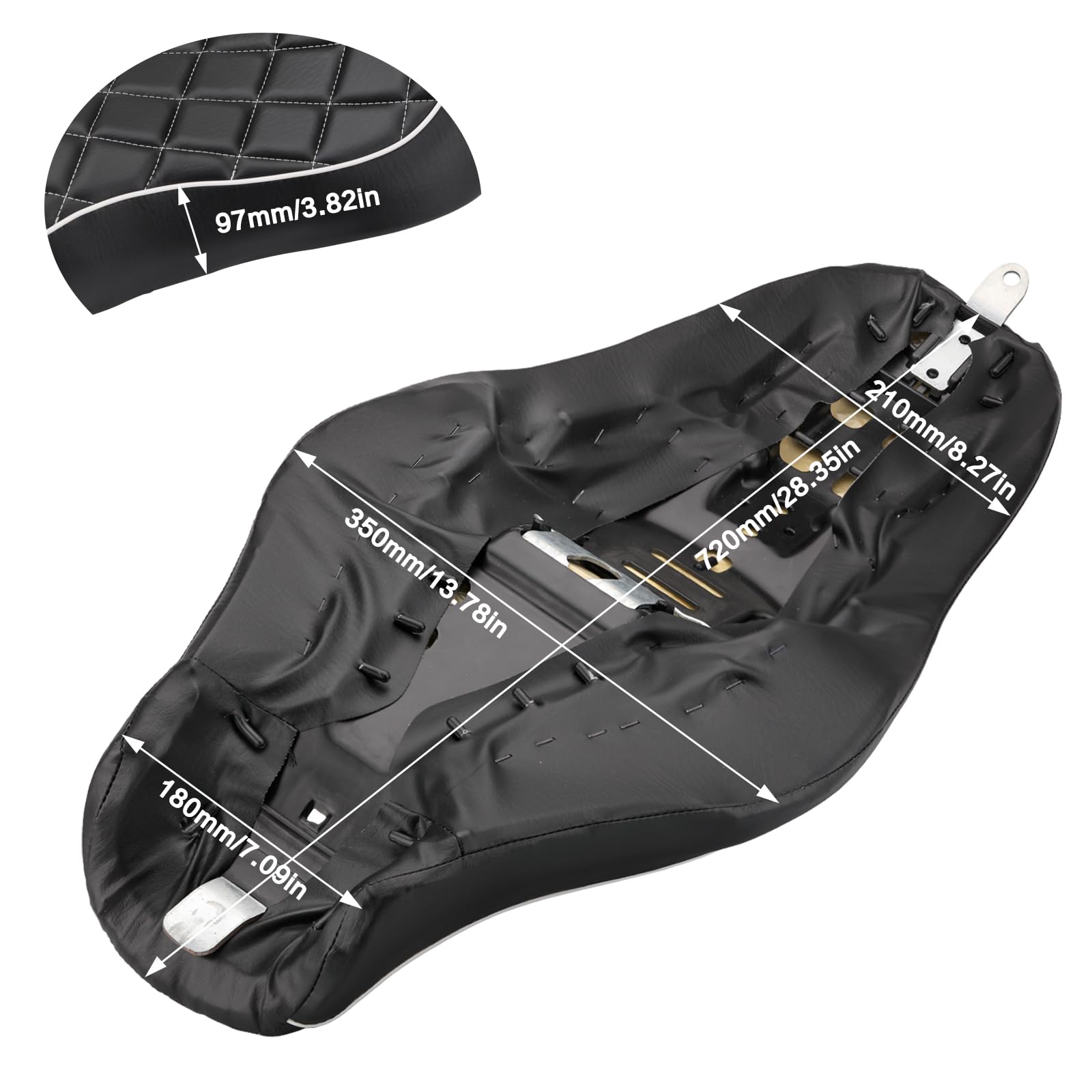 LKV Sedile passeggero per moto 2 posti compatibile Harley Sportster 883 1200 2005-2019 Iron XL 883 2009-2023 48 72 Custom Diamond