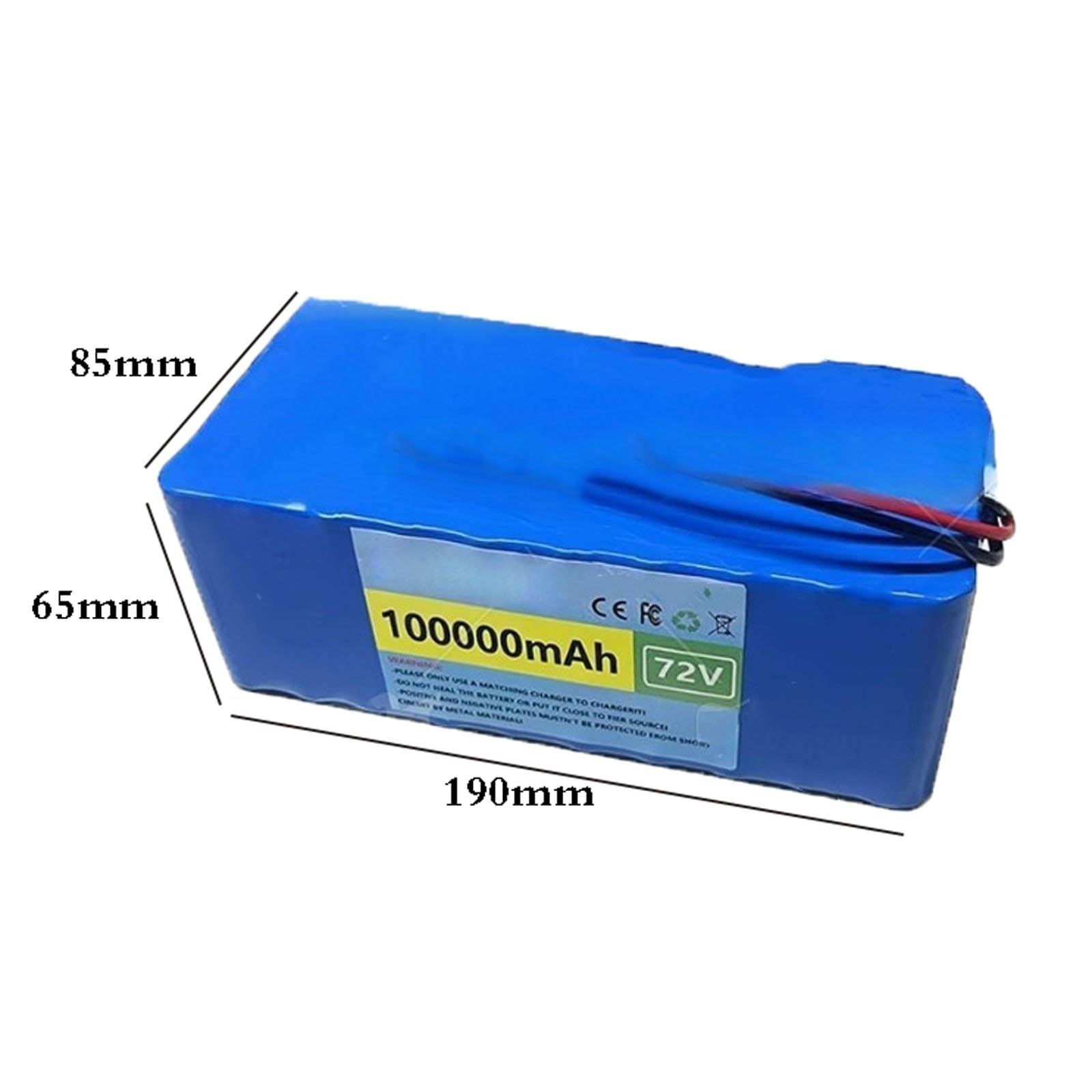 Batteria agli ioni di litio per bici elettrica da 72V 100Ah 20S2P con protezione BMS integrata caricatore Lunga durata della batteria per motori da 200-1000W 72V 100Ah,2line+DC