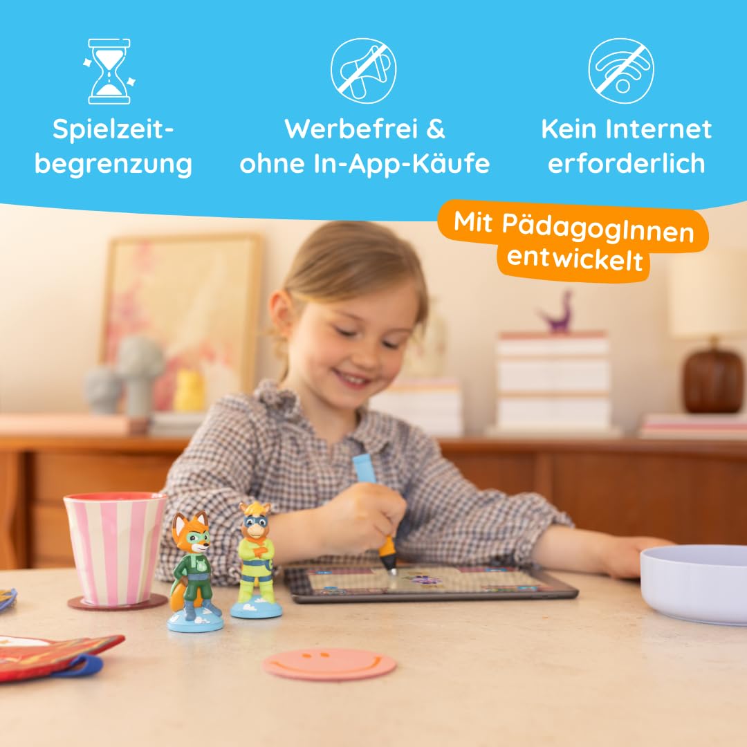 Edurino Figur Mika Wörter & Sätze ab 4 Jahren inkl. App | Innovatives & digitales Lernspiel | Buchstaben & Laute erkennen | Satzstrukturen verstehen | Laute zu Wörtern & Sätzen zusammensetzen