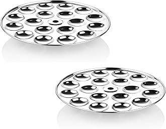 Embassy Stainless Steel Mini Idli Plate, 2-Pieces, 18 Idlis/Plate