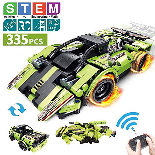 M&Ostyle 2-in-1 Remote Control Racer & Off-Road Vehicle,335PCS STEM Building Toys for Kids